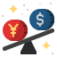 Yuan and Dollar icon