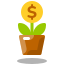 dinero en crecimiento icon