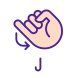 Letter J in ASL icon