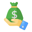 Hand Holding Money Bag icon