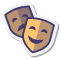 stickers style theatre mask icon