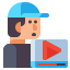 video-reazione-esterna-live-streaming-flaticons-flat-flat-icons icon