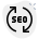 Seo program reload with arrow loops isolated on a white background icon