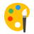 paleta de pintura com pincel icon