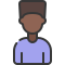homme avec une coupe afro icon