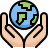 Earth on hands icon
