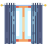 커튼이 있는 큰 창문 icon