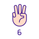 Digit Six in ASL icon