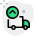 Loading shipping items in cargo truck with up sign icon