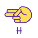 Letter H in ASL icon