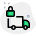 Box Truck with padlock symbol isolated on white background icon