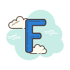 cloud style f icon