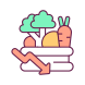 low agricultural productivity icon