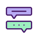 comunicazione con chat bot icon