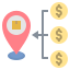 posicionamento de marca de dinheiro externo plano-plano-geotatah icon