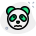 Panda confounded pictorial representation with eyes opened emoji icon