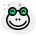 Happy smiling frog face with eyes closed emoji icon