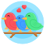 externer Lovebird, globaler Elterntag, Smashingstocks, Rundschreiben, Smashingstocks icon