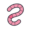color hand drawn style worm icon