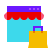Shopping bag di negozio online icon