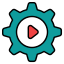 外部ビデオ管理オンライン ストリーミング フィルド アウトライン デザイン サークル icon