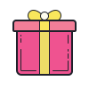 color hand drawn style gift icon
