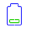 neon style low battery icon