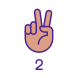 Digit Two in ASL icon