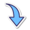 Curved Arrow Downward icon