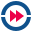 stencil style fast forward round icon