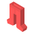 isometric color style 빨간 어린이의 스타킹 icon