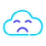 neon style sad cloud icon