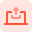 Upload content online from portable laptop layout icon