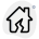 Broken house insurance isolated on white background icon
