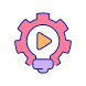 external-Creative-Video-Production-streaming-filled-color-icons-papa-vector icon