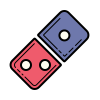 color hand drawn style domino's pizza icon
