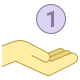 office l style coin in hand icon