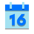 papercut style calendar 16 icon