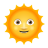 emoji style 태양과 얼굴 icon