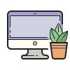 color hand drawn style home office icon
