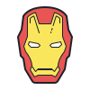 color hand drawn style iron man icon