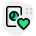 Favorite pie chart file with a heart Logotype isolated on a white background icon