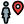 Remote location of the businesswoman for tracking icon