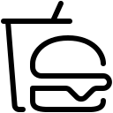 pastel glyph style fast food icon