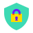color glass style security shield icon