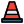 Traffic cone for road maintenance and other services for traffic department icon