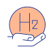 Hydrogen Sign in Hand icon