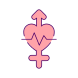 externe-Geschlechtergleichheit-Gesundheitssystem-gefüllte-Farbsymbole-Papa-Vektor icon