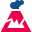 stencil style volcano icon