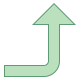 office l style rightward up arrow icon